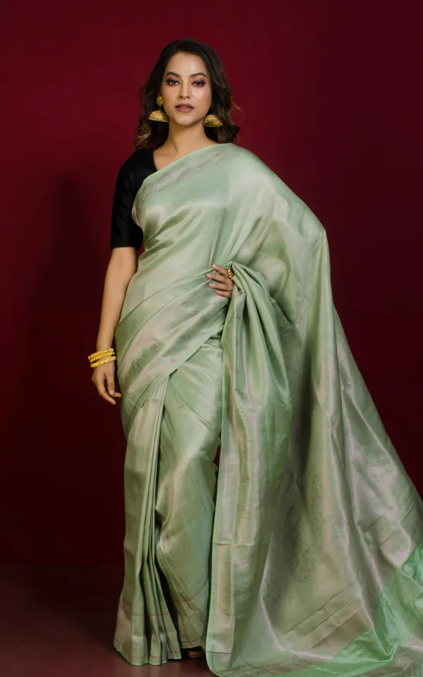 Tan_Chui_Brocade_Work_Katan_Silk_Saree_In_Granny_Smith_Apple_Green_And_Copper_Zari_Work