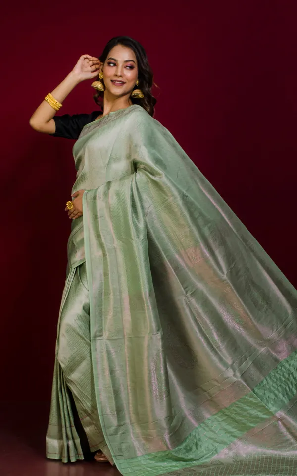 Tan_Chui_Brocade_Work_Katan_Silk_Saree_In_Granny_Smith_Apple_Green_And_Copper_Zari_Work