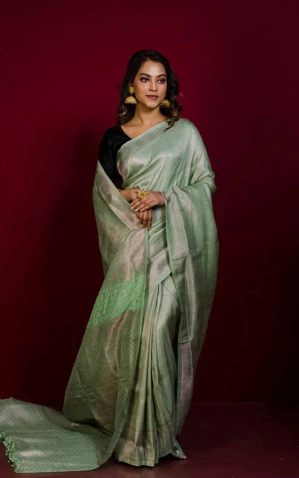 Tan_Chui_Brocade_Work_Katan_Silk_Saree_In_Granny_Smith_Apple_Green_And_Copper_Zari_Work