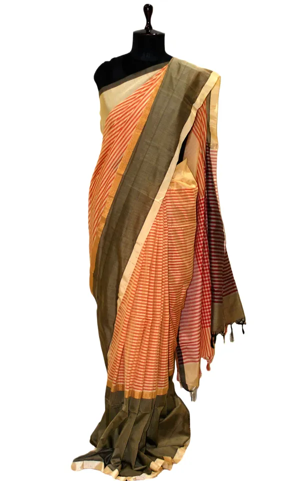 Maheshwari_Cotton_Silk_Saree_In_Parmesan_Red_And_Charcoal_Black