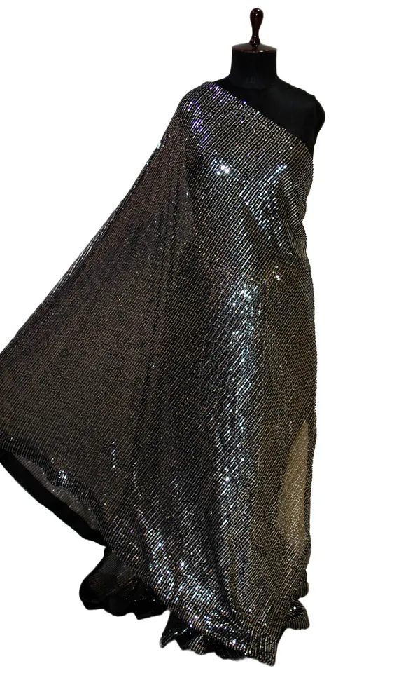 Designer_Italian_Net_With_Sequin_Woven_Bollywood_Sarees_In_Soot_Black