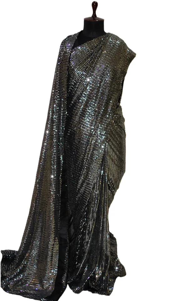 Designer_Italian_Net_With_Sequin_Woven_Bollywood_Sarees_In_Soot_Black