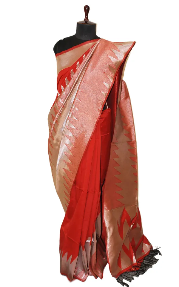 Blended_Cotton_Silk_Kanjivaram_Saree_In_Red_And_Antique_Gold