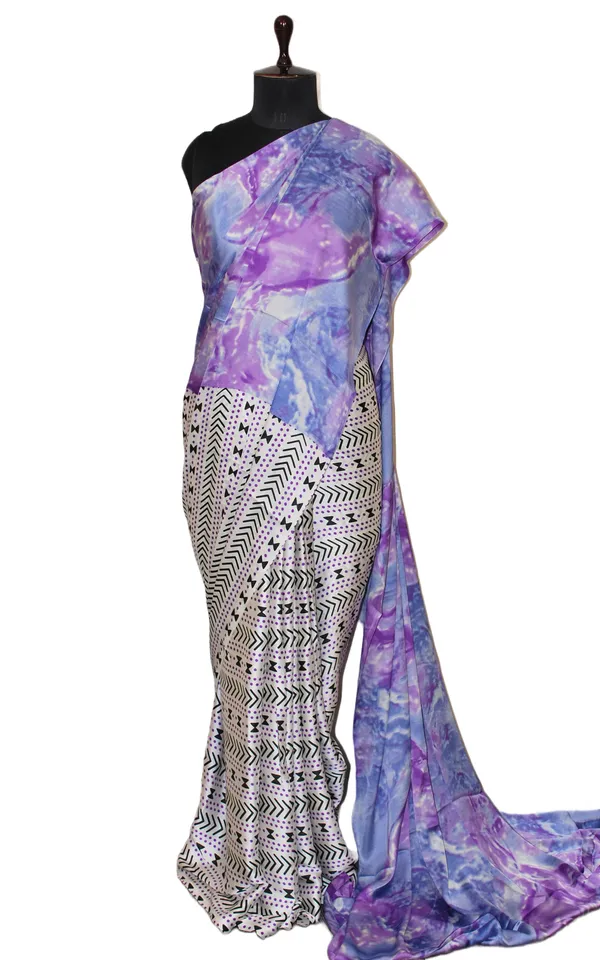 Printed_Soft_Crepe_Silk_Saree_In_Off_White_Black_Violet_And_Blue