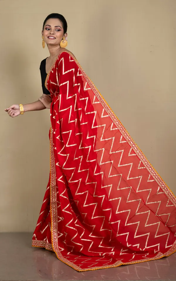 Designer_Organza_Georgette_Zardozi_Saree_In_Amaranth_Red_Orange_And_Muted_Golden