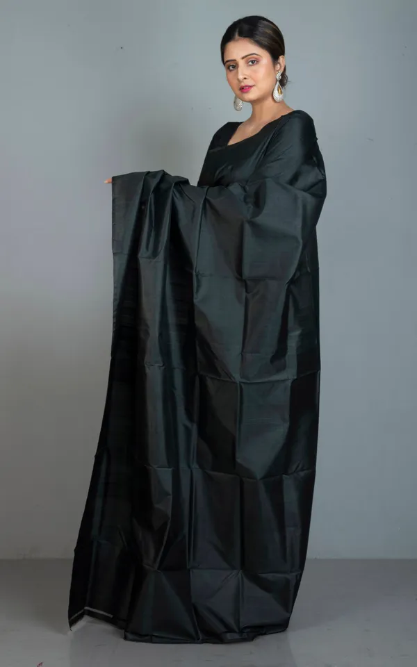 Soft_Woven_Bishnupuri_Katan_Silk_Saree_In_Raven_Black