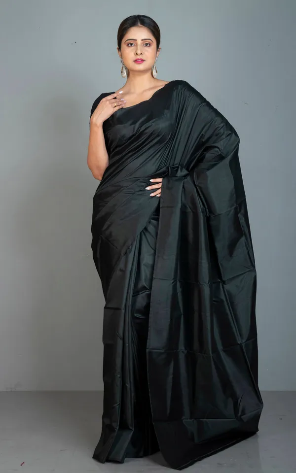 Soft_Woven_Bishnupuri_Katan_Silk_Saree_In_Raven_Black