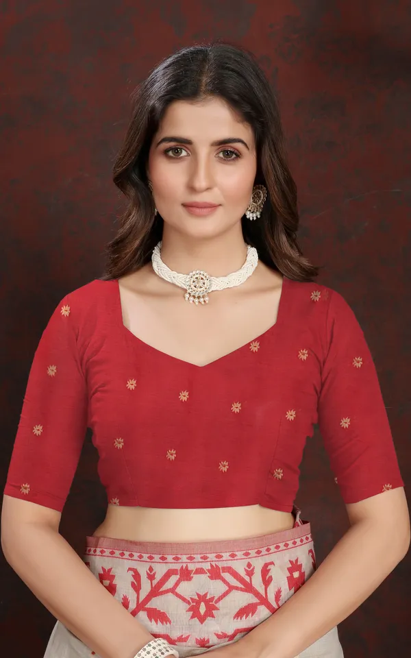 Tantuja_Inspired_Traditional_Karat_Needle_Nakshi_Work_Soft_Jamdani_Saree_In_Ecru_And_Red