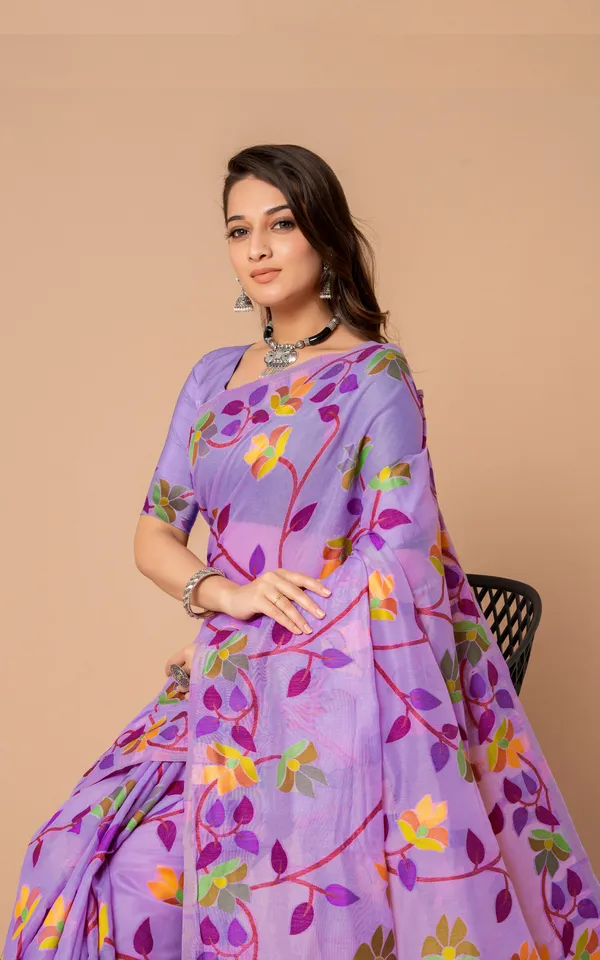 Tantuja_Inspired_Traditional_Soft_Jamdani_Saree_In_Mauve_Purple_And_Multicolor_Nakshi_Thread_Weave