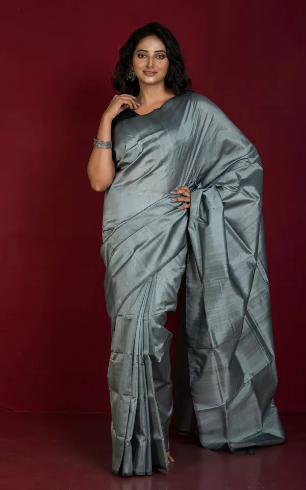 Soft_Woven_Bishnupuri_Katan_Silk_Saree_In_Slate_Grey