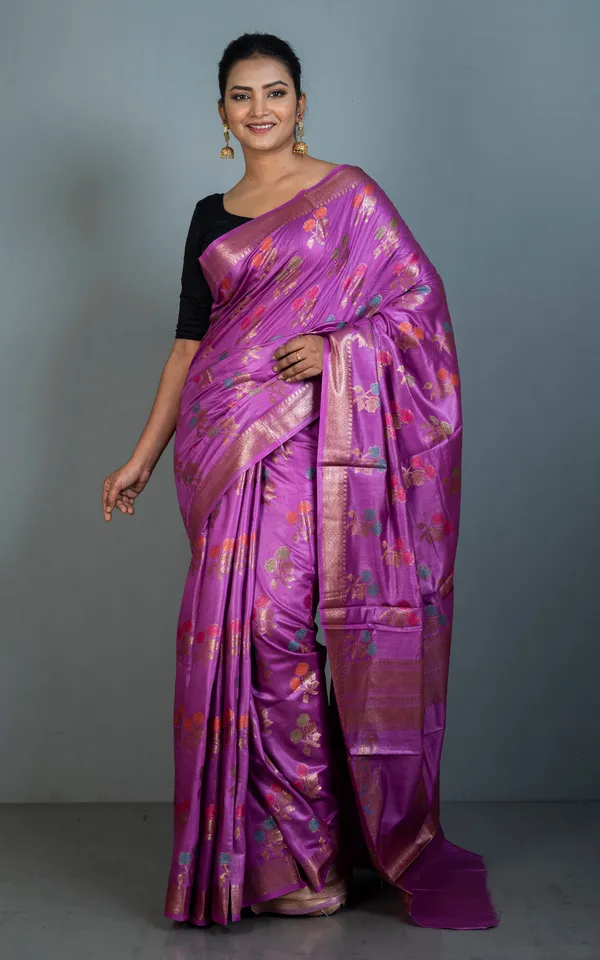 Hand_Woven_Pure_Moonga_Tussar_Banarasi_Silk_Saree_In_Purple_Antique_Golden_And_Multicolor