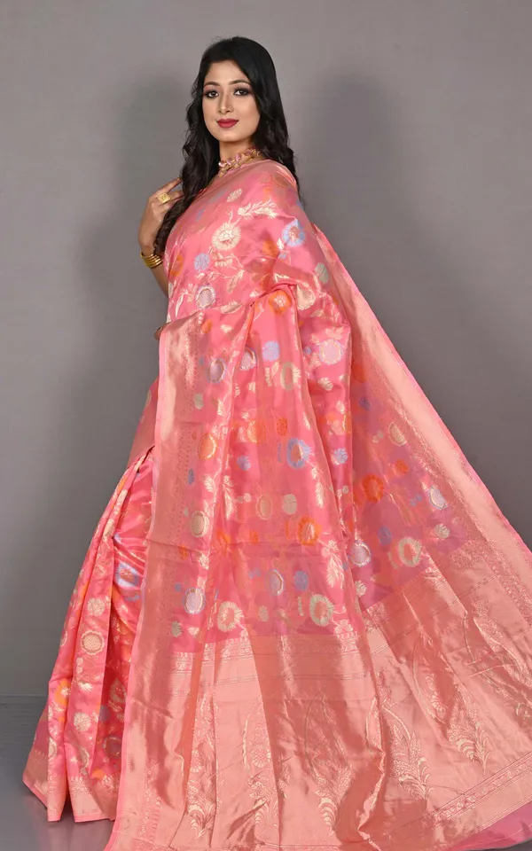 Traditional_Jaal_Meenakari_Nakshi_Motif_Work_Softy_Katan_Silk_Saree_In_Rose_Bud_Golden_And_Multicolor