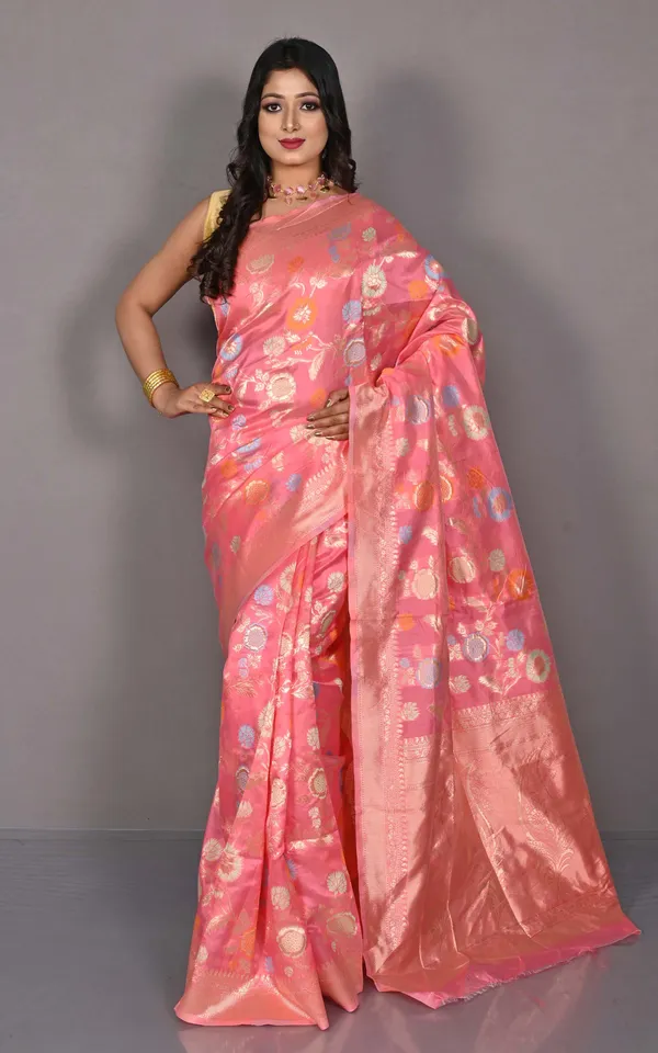 Traditional_Jaal_Meenakari_Nakshi_Motif_Work_Softy_Katan_Silk_Saree_In_Rose_Bud_Golden_And_Multicolor