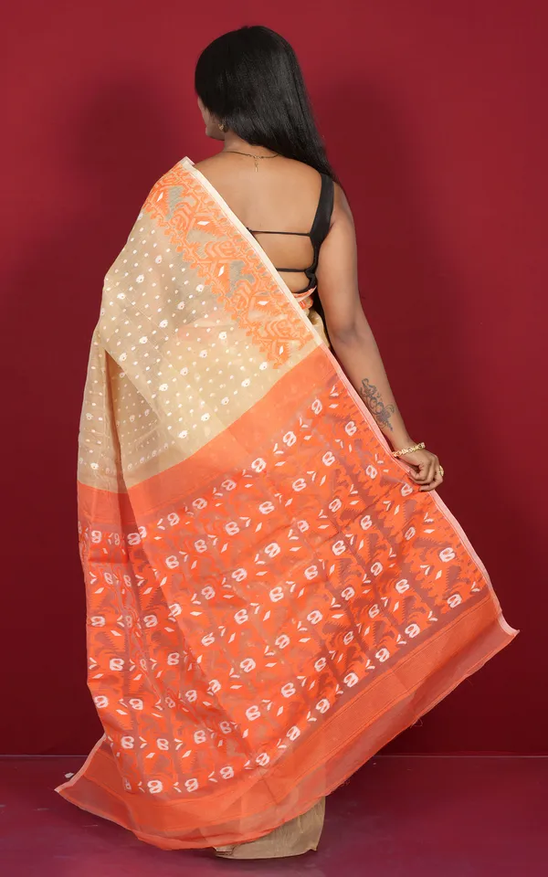 Traditional_Karat_Nakshi_Work_Cotton_Muslin_Soft_Jamdani_Saree_In_Cape_Honey_Orange_And_White