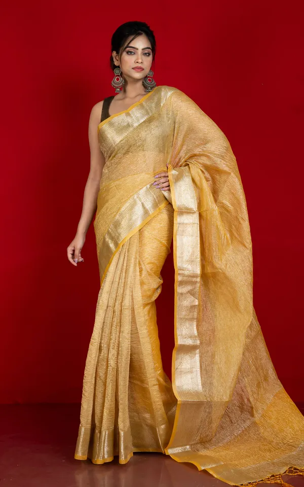 Soft_Crushed_Tissue_Katan_Banarasi_Silk_Saree_In_Yellow_And_Antique_Golden