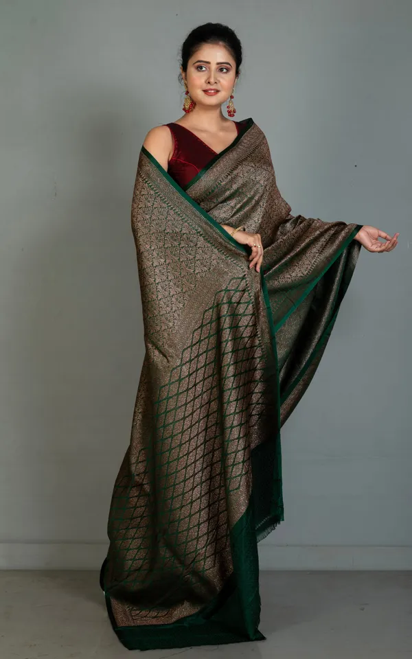 Brocade_Mashru_Katan_Banarasi_Silk_Saree_In_Timber_Green_And_Antique_Gold