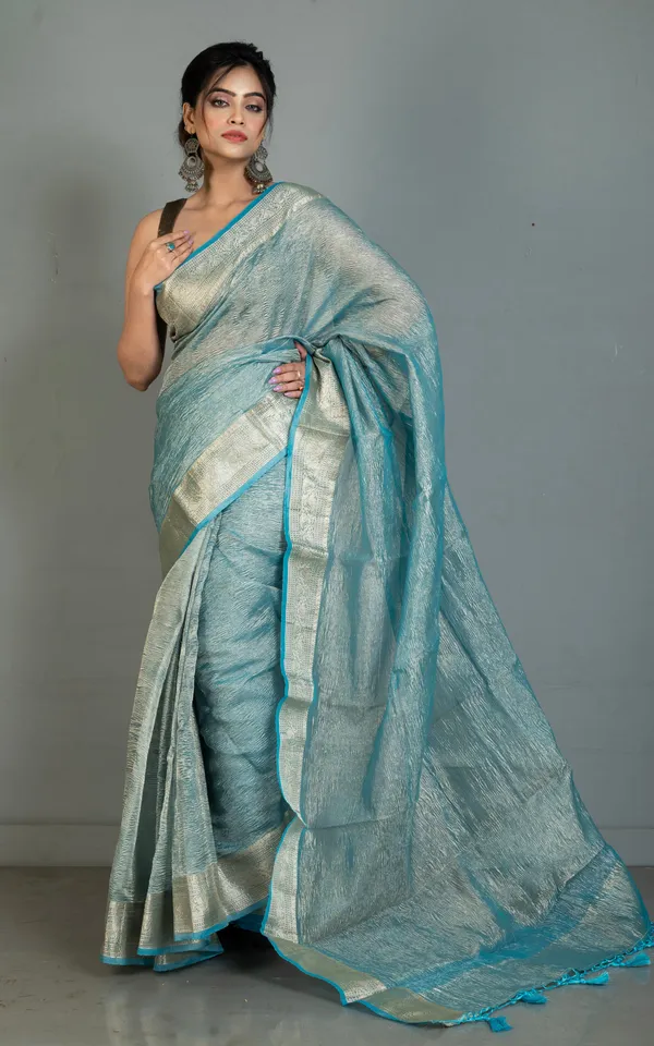 Soft_Crushed_Tissue_Katan_Banarasi_Silk_Saree_In_Ocean_Blue_And_Antique_Golden