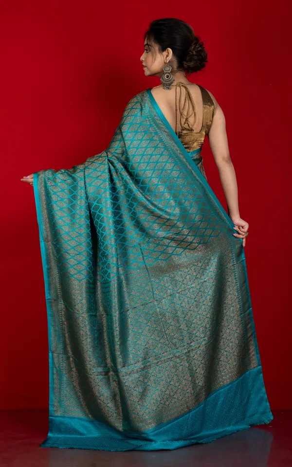Brocade_Mashru_Katan_Banarasi_Silk_Saree_In_Pacific_Blue_And_Antique_Gold