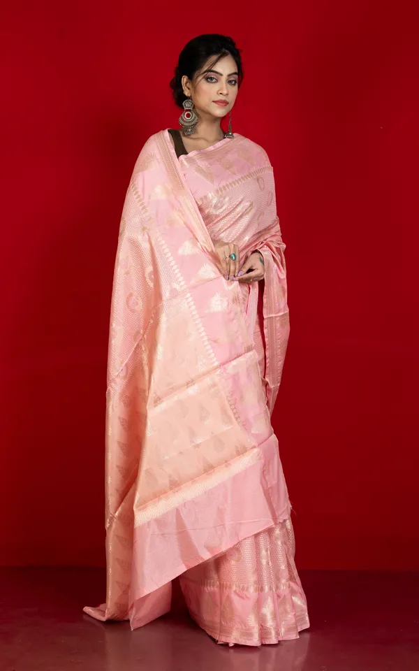 Tan_Chui_Work_Softy_Katan_Silk_Saree_In_Soft_Pink_And_Antique_Golden