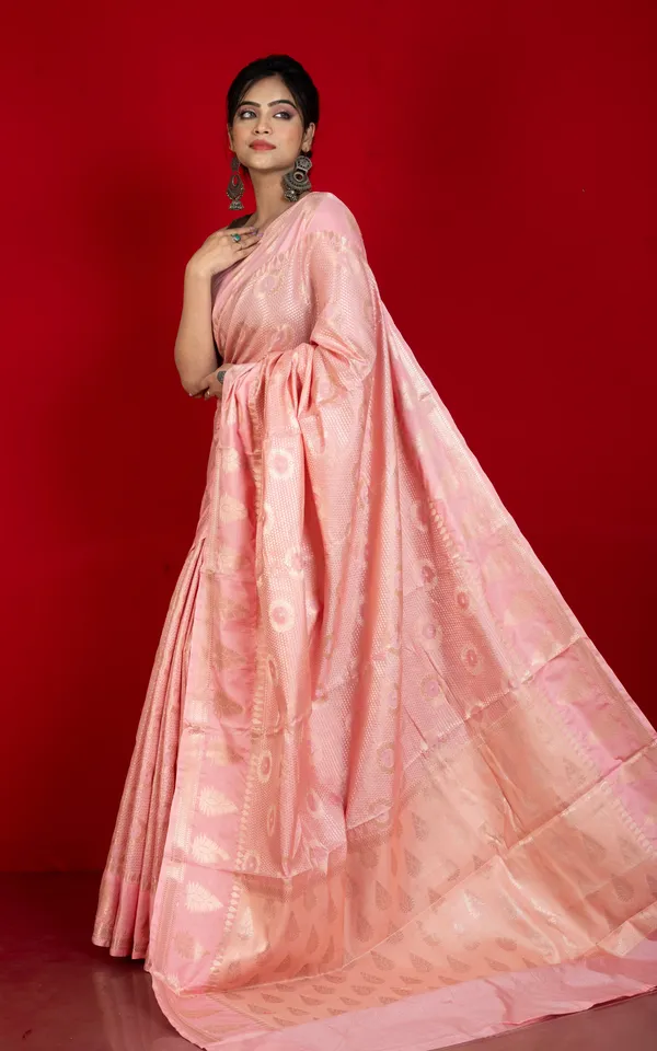 Tan_Chui_Work_Softy_Katan_Silk_Saree_In_Soft_Pink_And_Antique_Golden