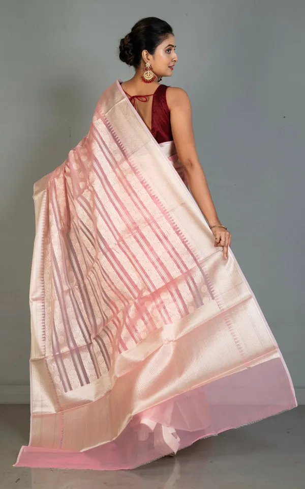 Designer_Kora_Organza_Silk_Banarasi_Saree_In_Light_Pink_And_Off_White