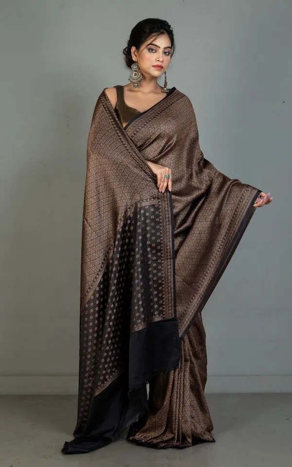 Brocade_Mashru_Katan_Banarasi_Silk_Saree_In_Obsidian_Black_And_Antique_Gold
