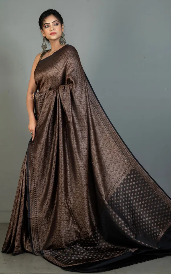 Brocade_Mashru_Katan_Banarasi_Silk_Saree_In_Obsidian_Black_And_Antique_Gold