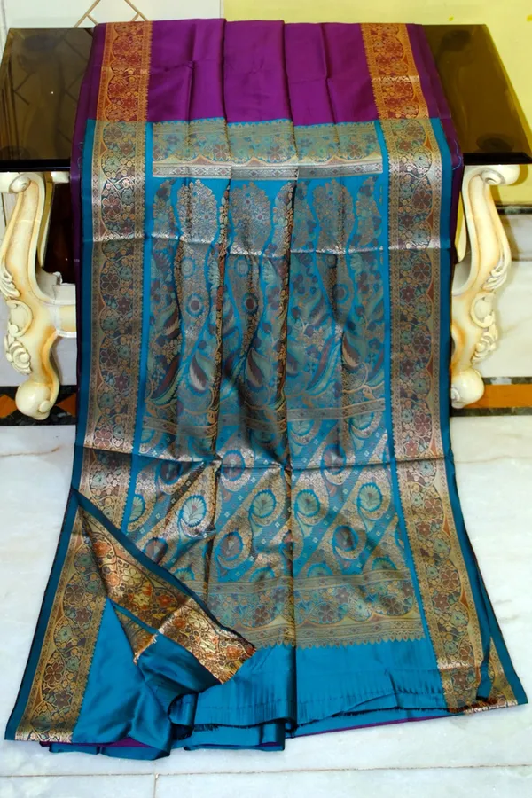 Pashmina_Thread_Work_Gadwal_Silk_Saree_In_Palatinate_Purple_And_Venice_Blue