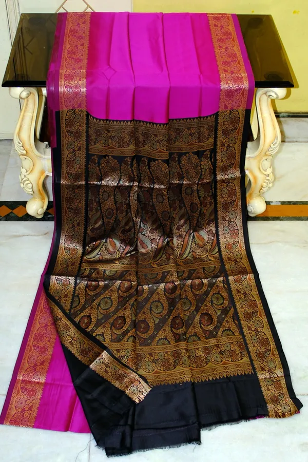Pashmina_Thread_Work_Gadwal_Silk_Saree_In_Fuchsia_And_Black