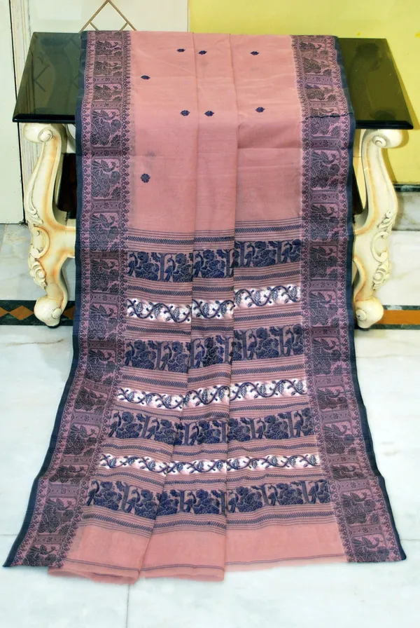 Bengal_Handloom_Cotton_Baluchari_Saree_In_Petite_Orchid_Navy_Blue_And_Off_White