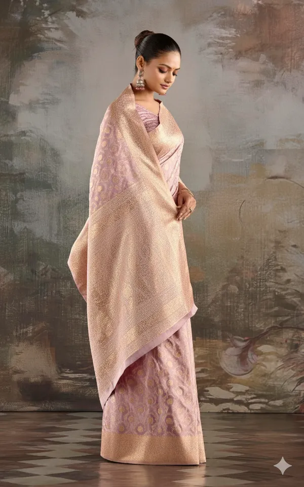 Floral_Jaal_Nakshi_Work_Designer_Katan_Silk_Banarasi_Saree_In_Pastel_Purple_And_Antique_Golden_Zari_Nakshi_Work