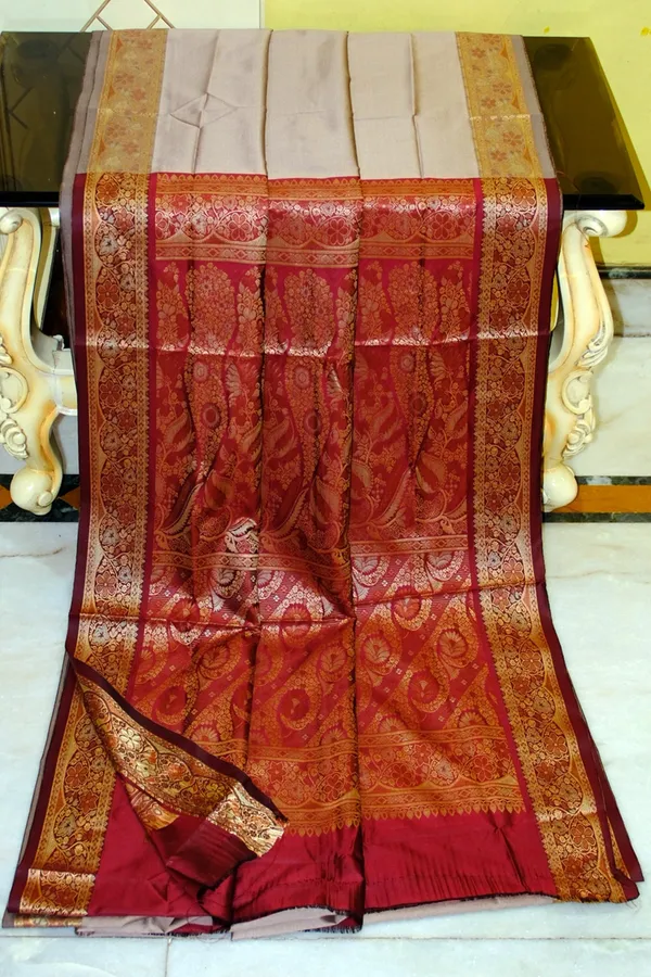 Pashmina_Thread_Work_Gadwal_Silk_Saree_In_Beige_And_Maroon