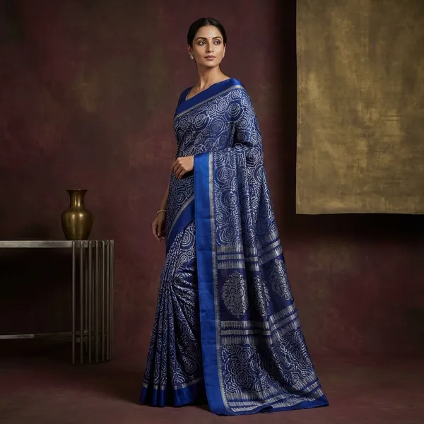Designer_Satin_Border_Soft_Kota_Doria_Digital_Printed_Saree_In_Dark_Blue_And_Off_White