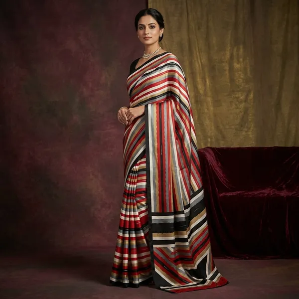 Printed_Soft_Crepe_Silk_Saree_In_Red_White_And_Multicolor_In_Abstract_Prints