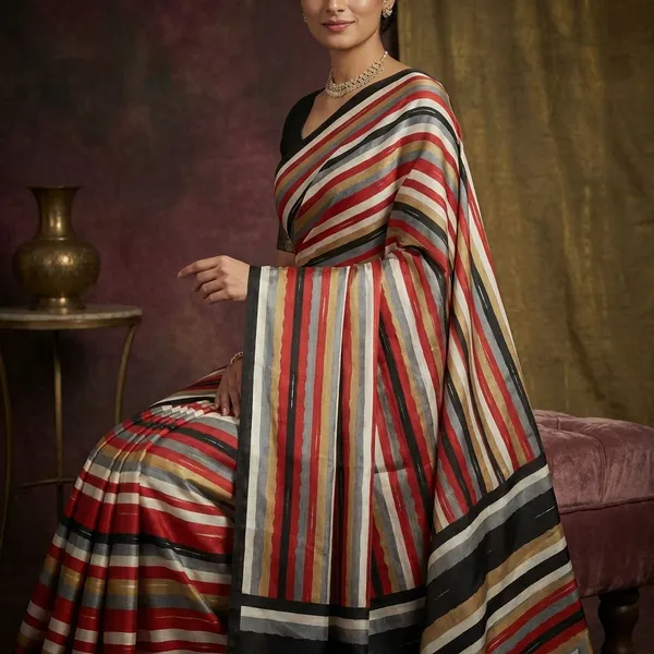 Printed_Soft_Crepe_Silk_Saree_In_Red_White_And_Multicolor_In_Abstract_Prints