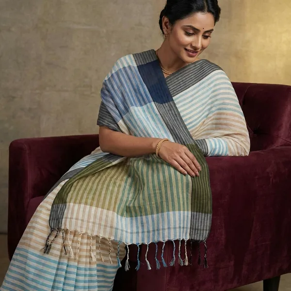 Soft_Cotton_Saree_In_Woven_Pastel_Color_Stripes_On_Off_White