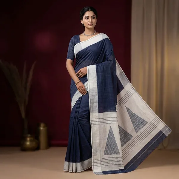 Mahapar_Bengal_Handloom_Cotton_Saree_In_Off_White_And_Black