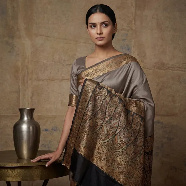 Pashmina_Thread_Work_Gadwal_Silk_Saree_In_Grey_Cloud_And_Black