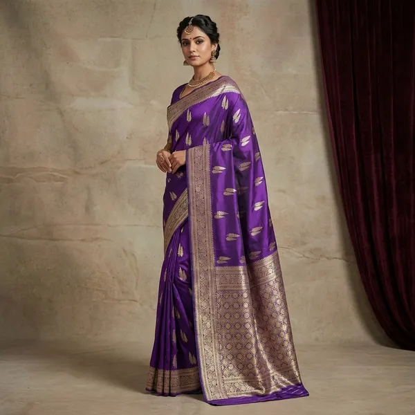 Traditional_Woven_Teifi_Tree_Butta_Katan_Silk_Saree_In_Purple_Heart_And_Antique_Golden