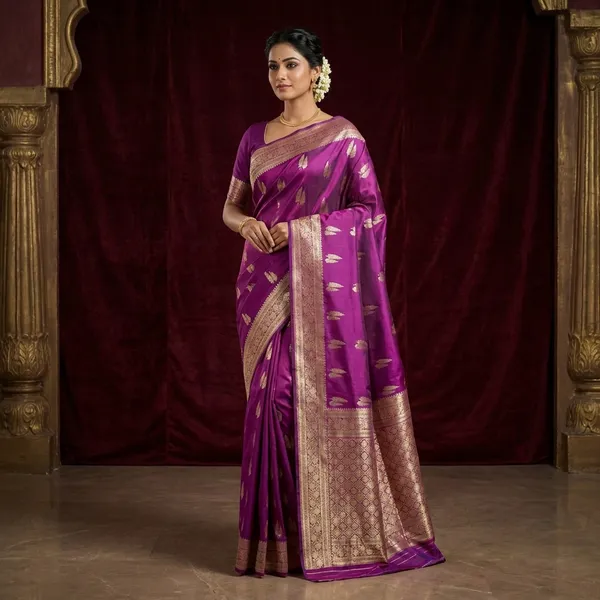 Traditional_Woven_Teifi_Tree_Butta_Katan_Silk_Saree_In_Purple_And_Antique_Golden