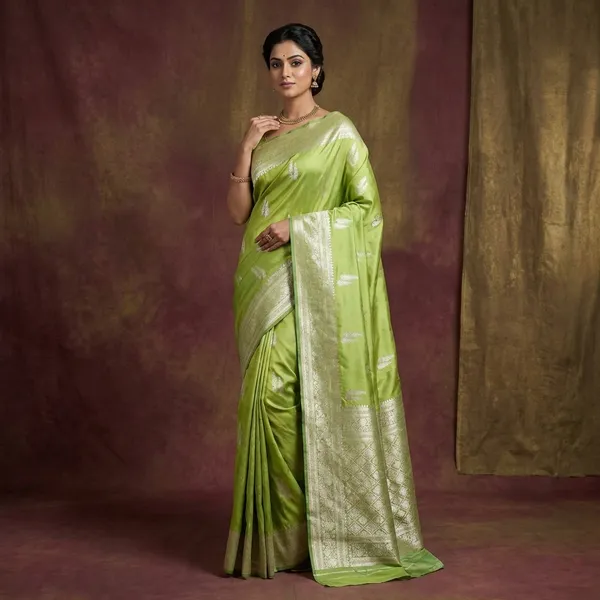 Traditional_Woven_Teifi_Tree_Butta_Katan_Silk_Saree_In_Pea_Green_And_Antique_Golden