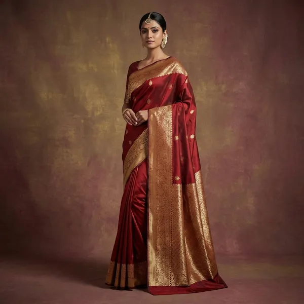 Pashmina_Thread_Work_Gadwal_Silk_Saree_In_Beige_And_Maroon