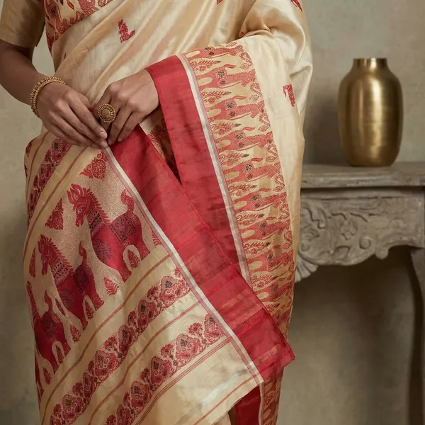 Traditional_Bishnupuri_Pure_Garad_Silk_Saree_With_Meenakari_Nakshi_Motif_Work_In_Parmesan_Rust_Red_And_Dark_Brown