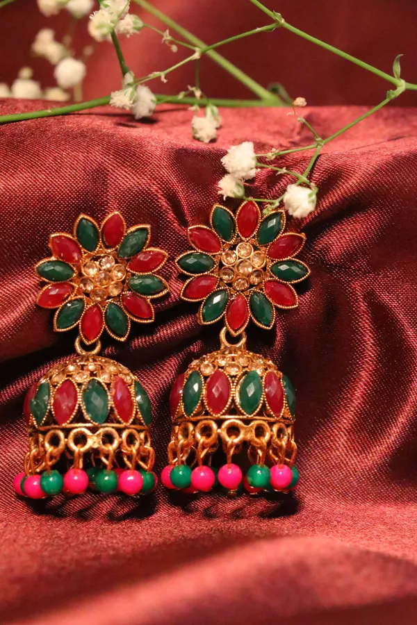 Multicolour_Alloy_Jhumka_Earrings_For_Women