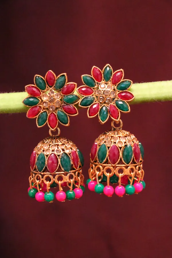 Multicolour_Alloy_Jhumka_Earrings_For_Women