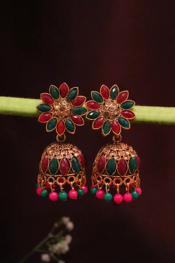 Multicolour_Alloy_Jhumka_Earrings_For_Women