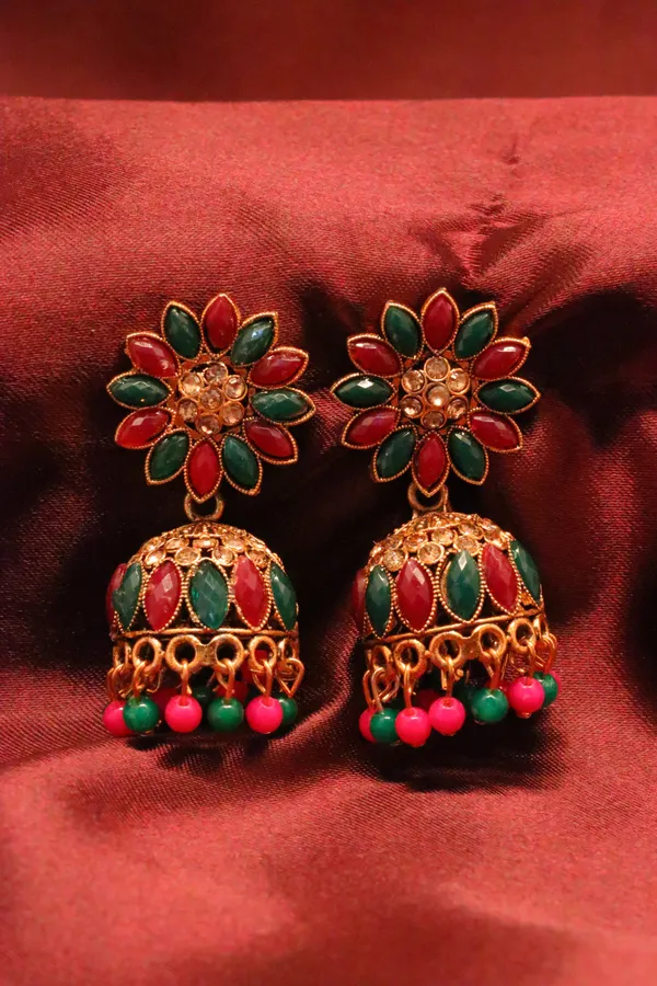 Multicolour_Alloy_Jhumka_Earrings_For_Women