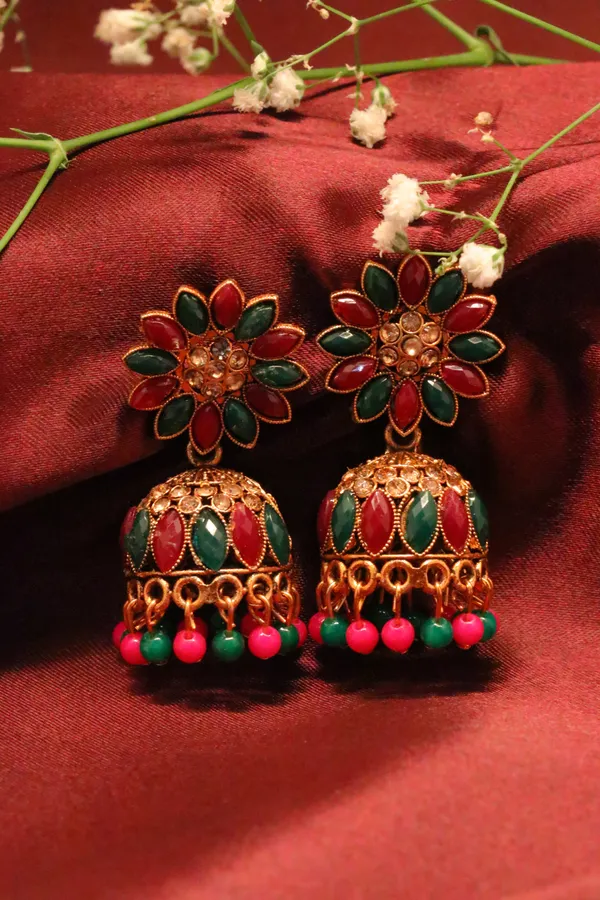 Multicolour_Alloy_Jhumka_Earrings_For_Women