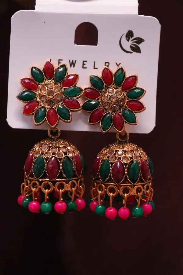Multicolour_Alloy_Jhumka_Earrings_For_Women