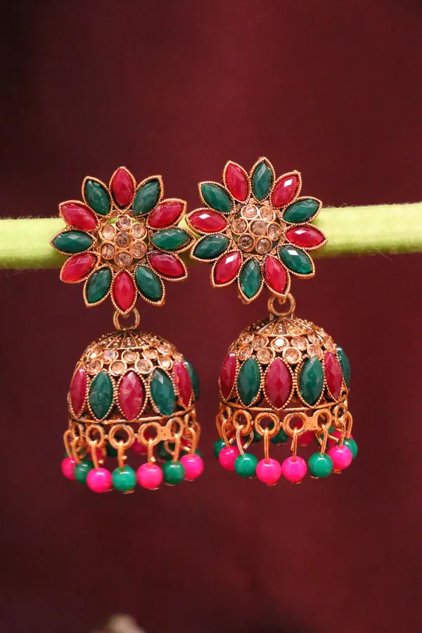 Multicolour_Alloy_Jhumka_Earrings_For_Women